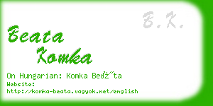 beata komka business card